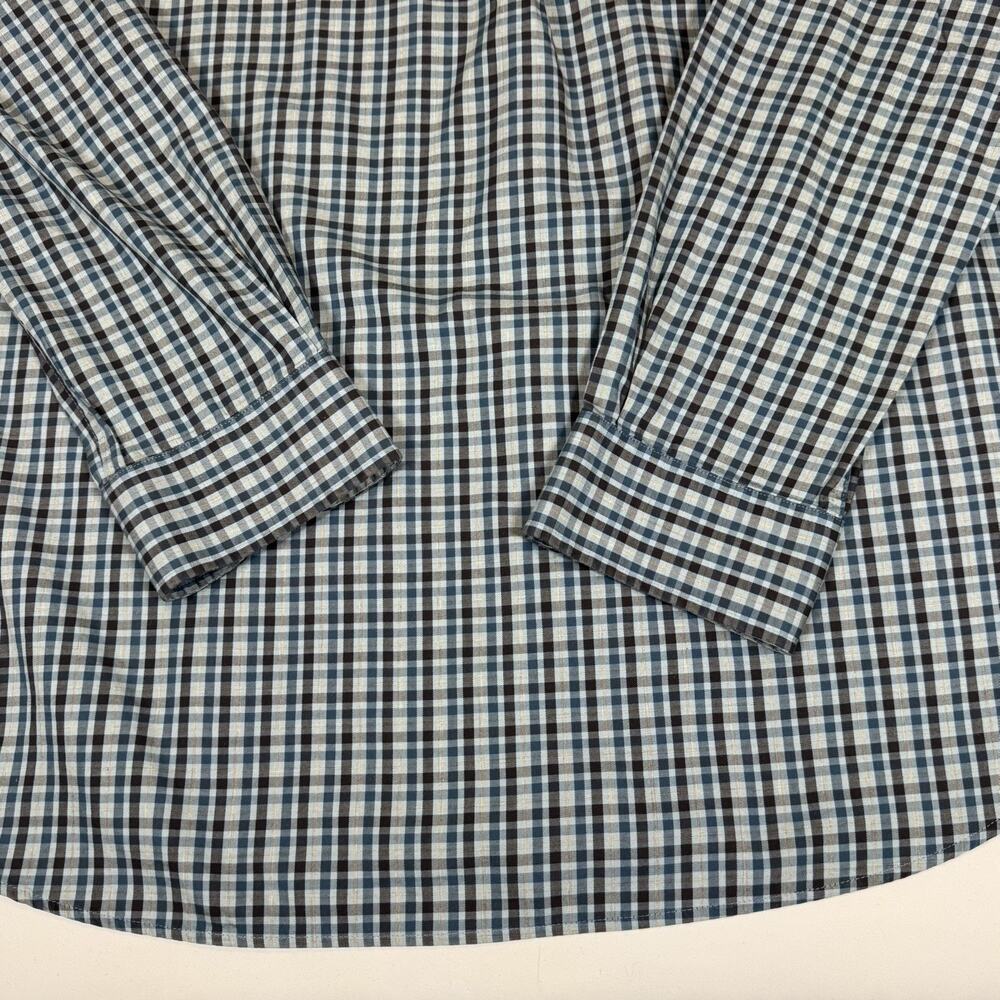 Johnnie-O Shirt Mens Large Blue Check Stretch Button Up Long Sleeve Casual - Picture 12 of 14